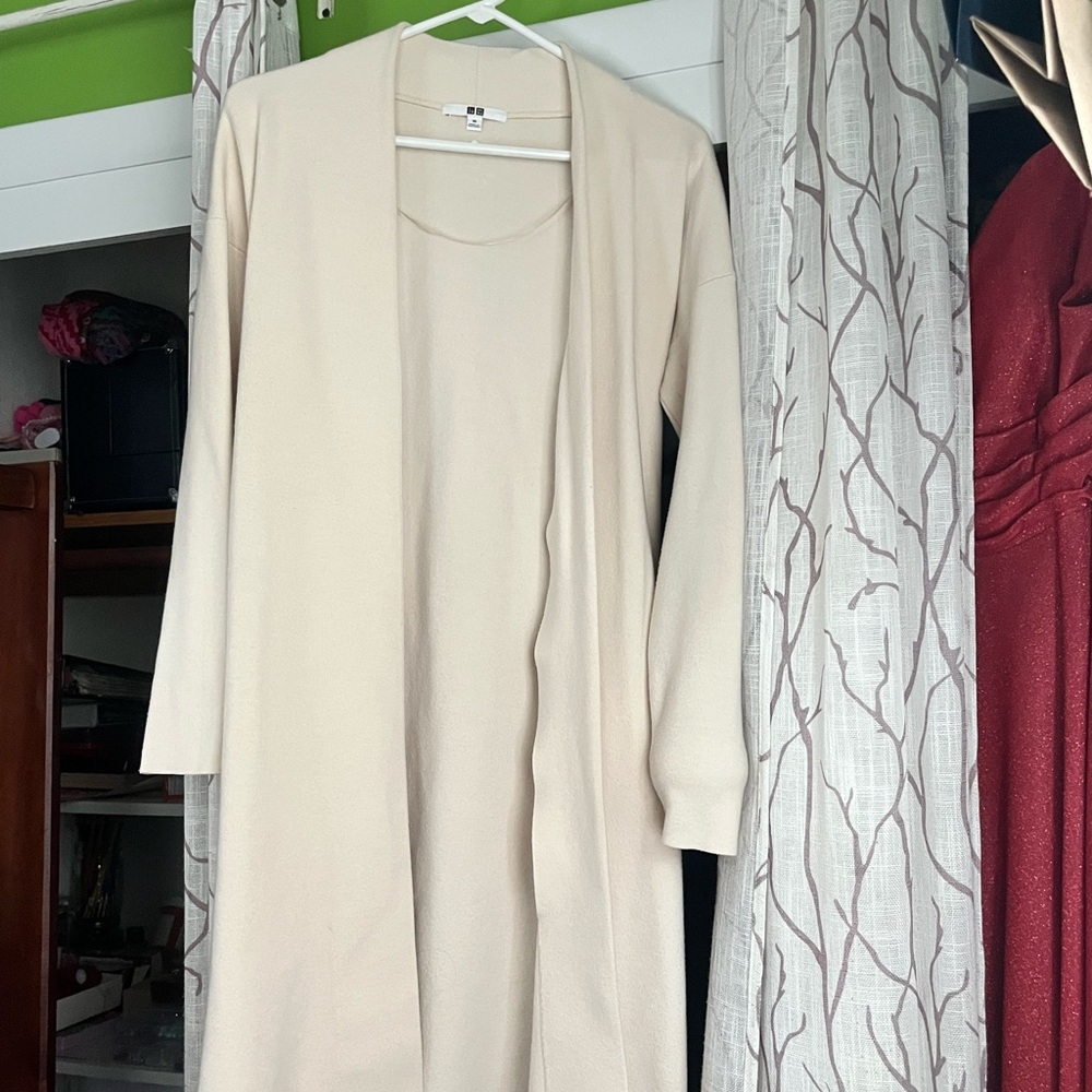 long cardigan with tie at waist